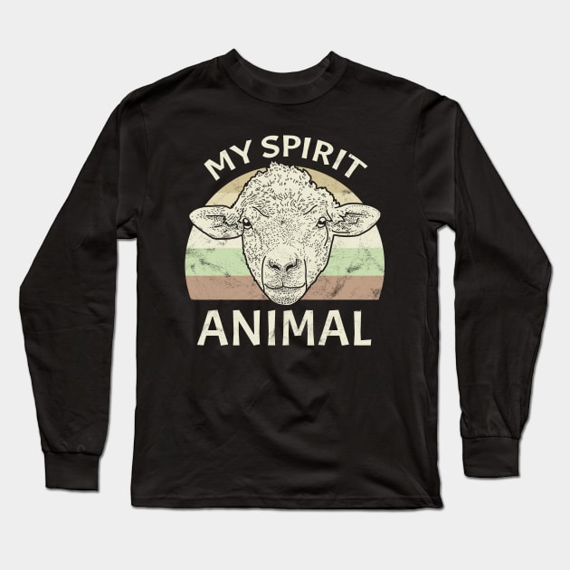 Sheep Lamb - Spirit Animal, Power Animal, Totem Long Sleeve T-Shirt by voidea